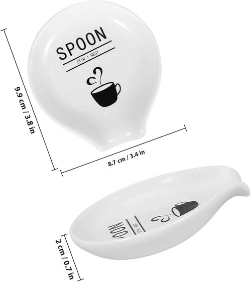 Ceramic Spoon Rest and Spoon Holder Compact Small Scoop Rest Kitchen Accessories Sturdy Porcelain Utensil Support for Cooking and Dining